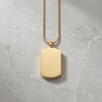 Goudkleurige Rechthoekige Ashanger Staal &acirc;&euro;&ldquo; Gedenksieraad Zonder Ketting - Unisex
