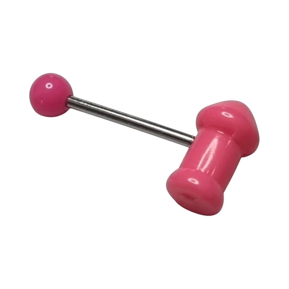 Grappige Tongpiercing Acryl Stout Felroze -