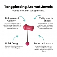 Grappige Tongpiercing Acryl Stout Felroze -