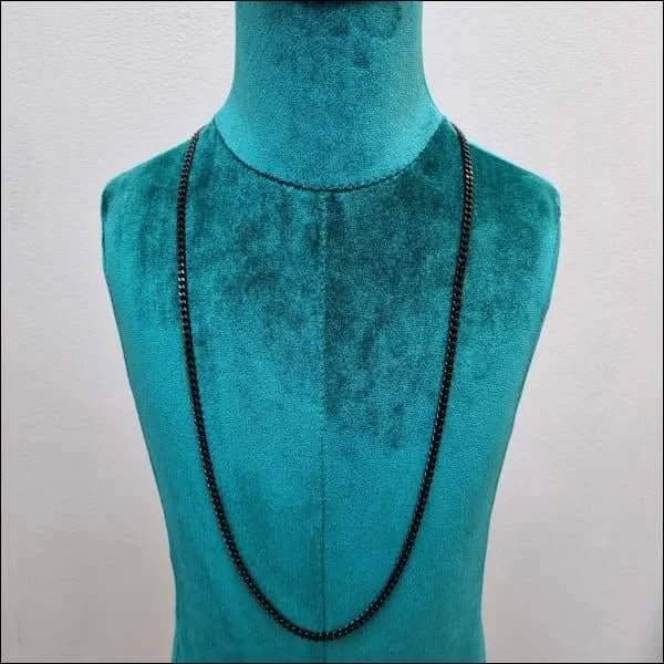 Zwarte Cuban Schakelketting Staal &acirc;&euro;&ldquo; Gourmet Schakel Stoere Ketting - 75cm / 5mm -