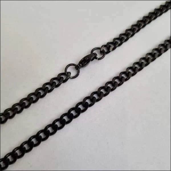 Zwarte Cuban Schakelketting Staal &acirc;&euro;&ldquo; Gourmet Schakel Stoere Ketting - 75cm / 3mm -