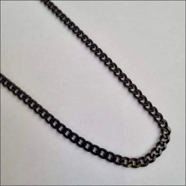 Zwarte Cuban Schakelketting Staal &acirc;&euro;&ldquo; Gourmet Schakel Stoere Ketting - 75cm / 3mm -