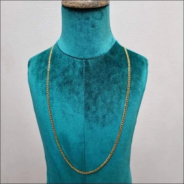 Goudkleurige Gourmetketting 4mm &acirc;&euro;&ldquo; Staal Karabijnsluiting Schakelketting - Unisex