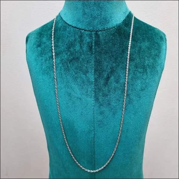 Zilverkleurige Gevlochten Stalen Ketting &acirc;&euro;&ldquo; 75cm Dames Schakelketting RVS - Unisex