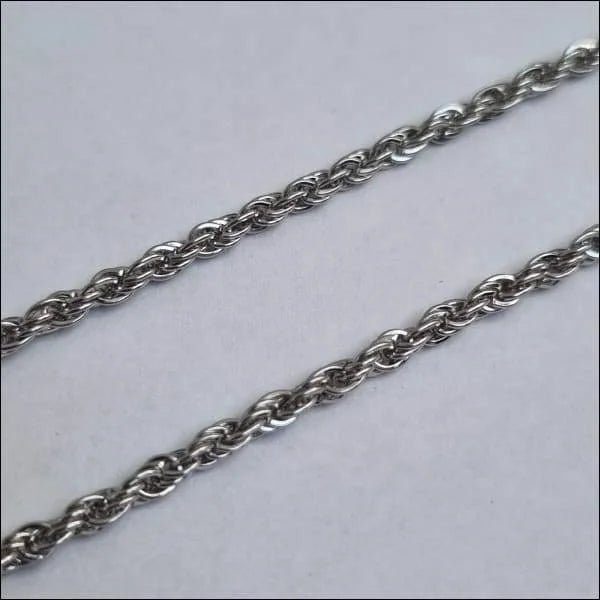 Zilverkleurige Gevlochten Stalen Ketting &acirc;&euro;&ldquo; 75cm Dames Schakelketting RVS - Unisex