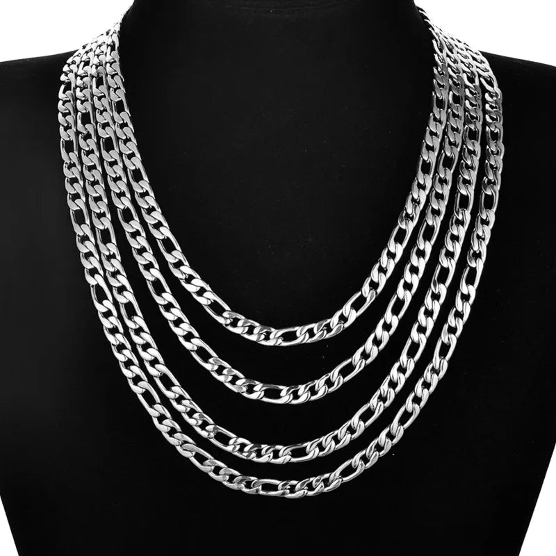 RVS Figaro Ketting Zilverkleurig &acirc;&euro;&ldquo; Klassieke Schakelketting Staal Unisex - 4mm / 
