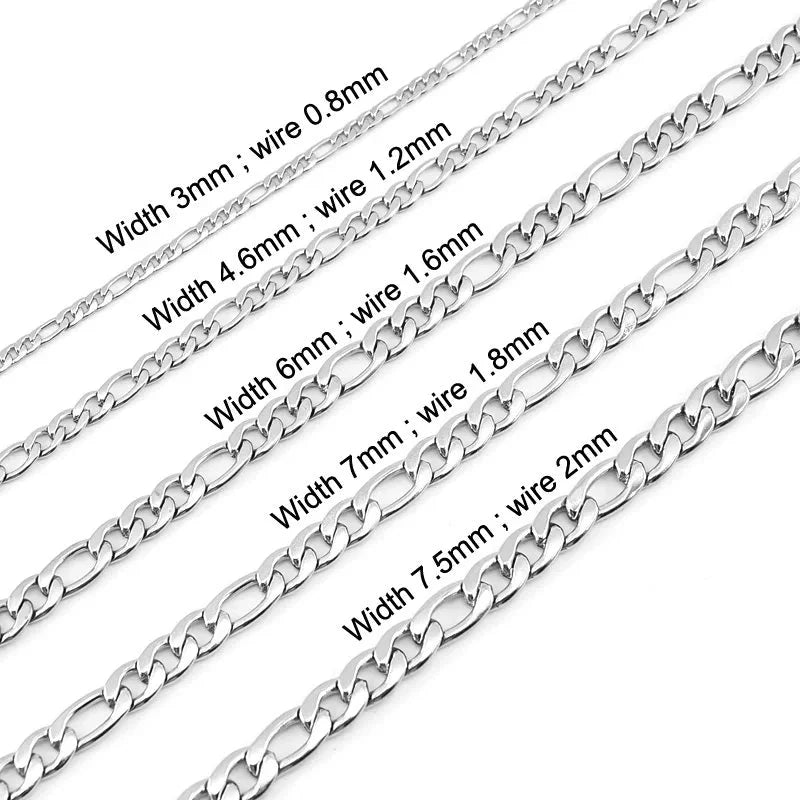 RVS Figaro Ketting Zilverkleurig &acirc;&euro;&ldquo; Klassieke Schakelketting Staal Unisex - 8mm / 