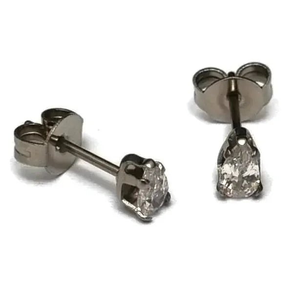 Zirkonia Druppeloorbellen van Staal - 5x3mm / Transparant -