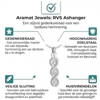 Stijlvolle Crematiehanger Staal &acirc;&euro;&ldquo; Zilverkleurig & Transparant Gedenksieraad -
