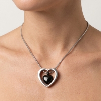 Zwart Hartje Stalen Crematiehanger &acirc;&euro;&ldquo; Gedenksieraad Zonder Ketting - Unisex