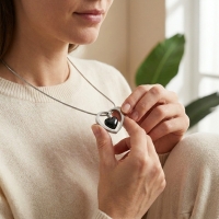 Zwart Hartje Stalen Crematiehanger &acirc;&euro;&ldquo; Gedenksieraad Zonder Ketting - Unisex