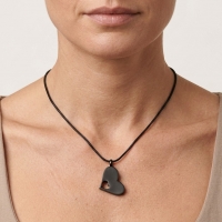 Stalen Crematiehanger Hart Zwart &acirc;&euro;&ldquo; 316L Staal 3x1,8cm Open Hart - Unisex