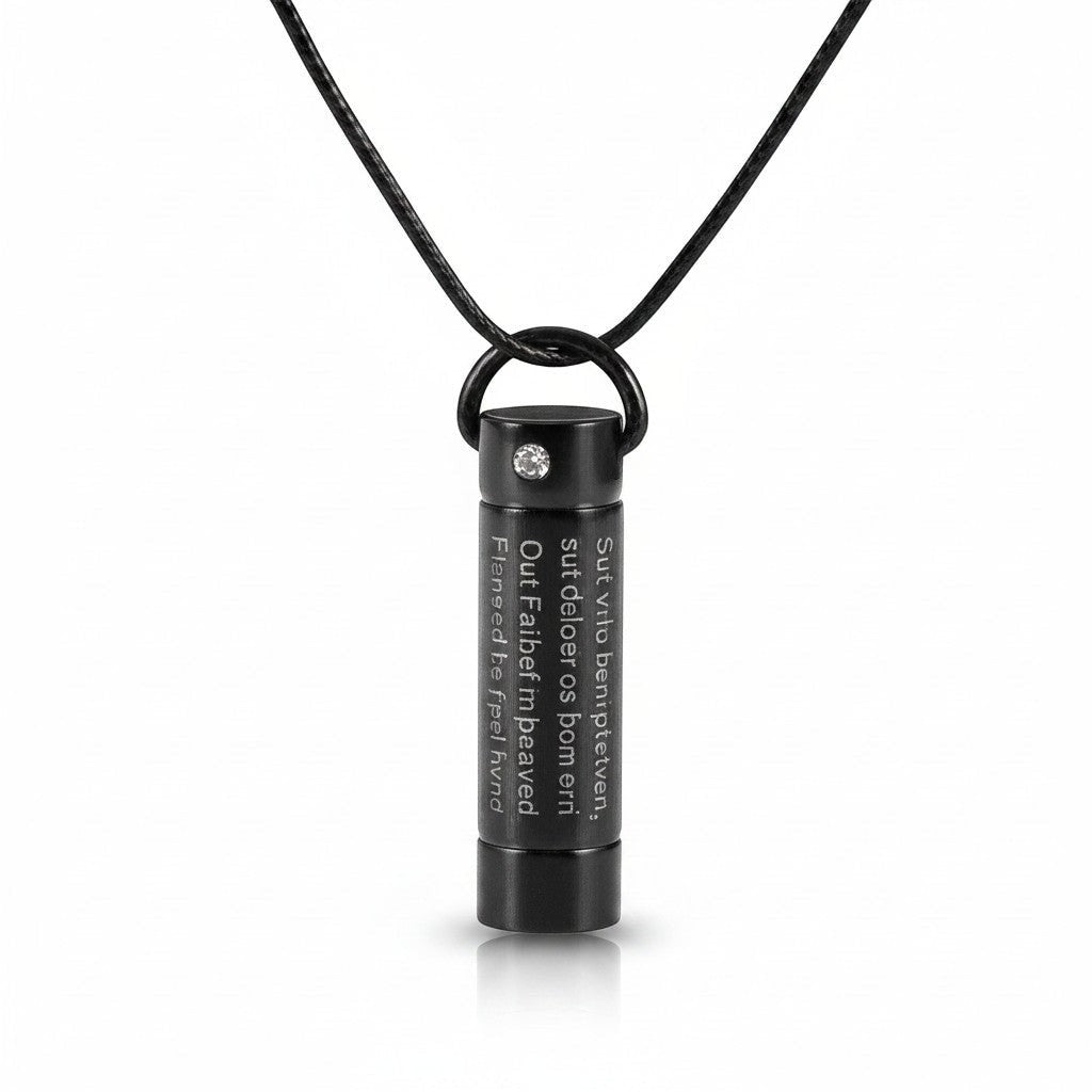 Crematiehanger Buis Gebed Staal Zwart &acirc;&euro;&ldquo; 3x0,9cm Gedenksieraad - Unisex