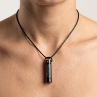 Crematiehanger Buis Gebed Staal Zwart &acirc;&euro;&ldquo; 3x0,9cm Gedenksieraad - Unisex