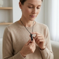 Crematiehanger Buis Gebed Staal Zwart &acirc;&euro;&ldquo; 3x0,9cm Gedenksieraad - Unisex
