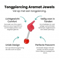 Grappige Stalen Middelvinger Tongpiercing - Blauw -