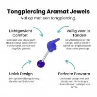 Grappige Stalen Middelvinger Tongpiercing - Blauw -
