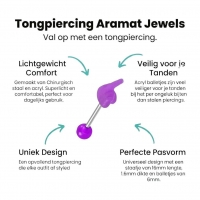 Grappige Stalen Middelvinger Tongpiercing - Blauw -