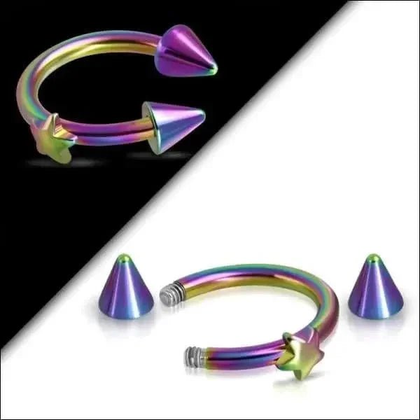 Stalen Regenboog Horseshoe Piercing 10mm - Unisex