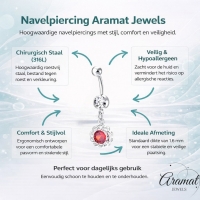 Prachtige Stalen Navelpiercing met Zirkonia - Unisex