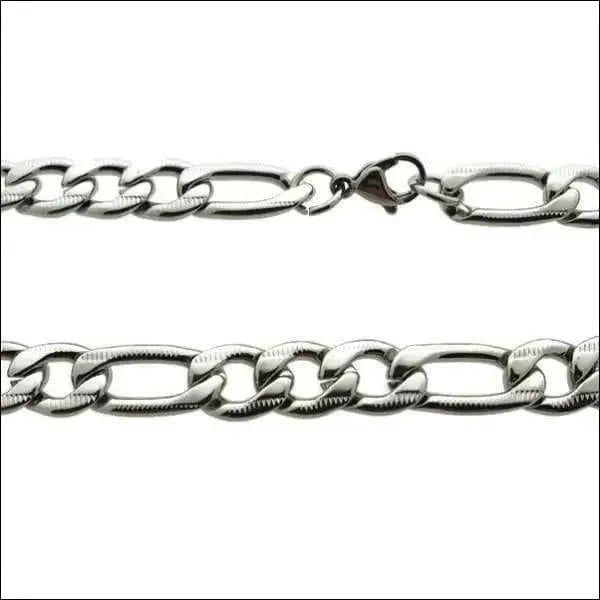 Brede Figaro Ketting Man RVS &acirc;&euro;&ldquo; Stoere Schakelketting Zilverkleurig Staal - Unisex