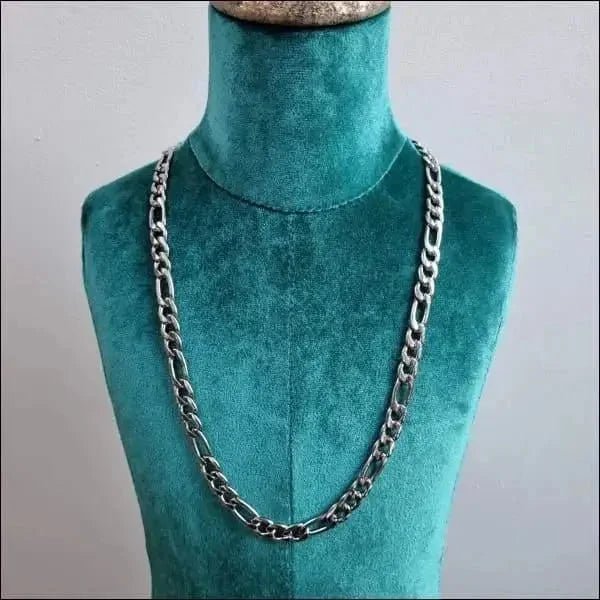 Brede Figaro Ketting Man RVS &acirc;&euro;&ldquo; Stoere Schakelketting Zilverkleurig Staal - Unisex