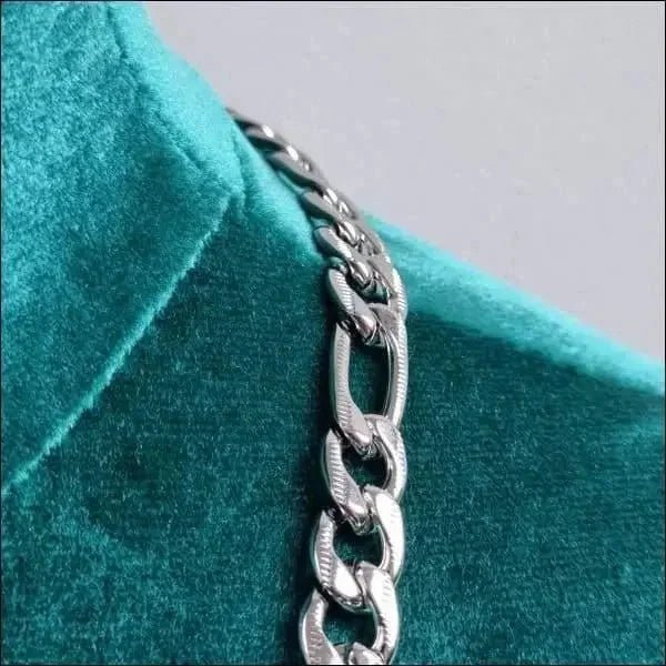 Brede Figaro Ketting Man RVS &acirc;&euro;&ldquo; Stoere Schakelketting Zilverkleurig Staal - Unisex