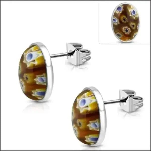 Stijlvolle Murano Glas Bloemen Oorbellen - Groen -