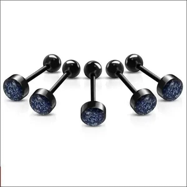 Zwarte Glitter Tongpiercing - Bioplast piercing - Blauw -