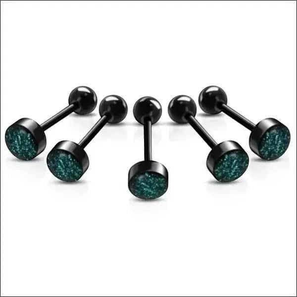 Zwarte Glitter Tongpiercing - Bioplast piercing - Zee Blauw -