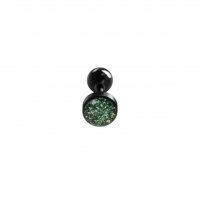 Zwarte Glitter Tongpiercing - Bioplast piercing - Zee Blauw -