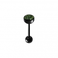 Bioplast Tongpiercing met Dierenhuid Motief - Luipaard-Groen -