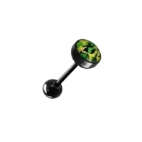 Zwarte Bioplast Tongpiercing hem en haar - Kaart-symbolen -