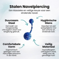 Stalen navelpiercing met spetters - Fel Oranje - Dames