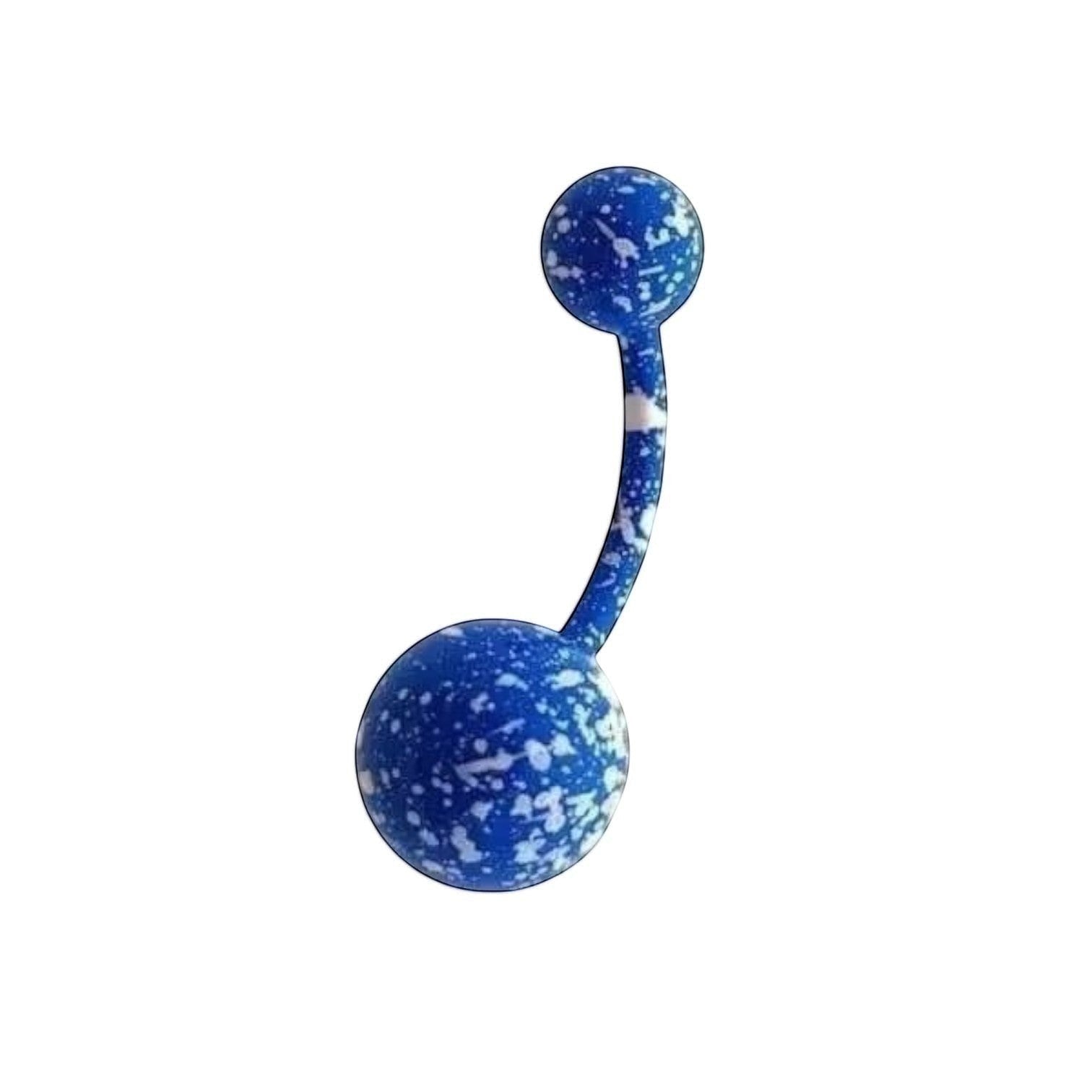 Stalen navelpiercing met spetters - Fel Blauw - Dames