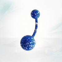 Stalen navelpiercing met spetters - Fel Blauw - Dames