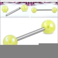 Trendy Parel Tongpiercing -Staal - Licht Blauw -