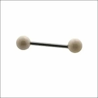 Trendy Parel Tongpiercing -Staal - Licht Blauw -