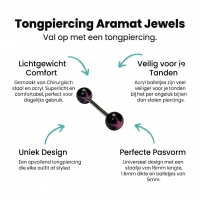 Roze Ster Tongpiercing met acryl balletjes -