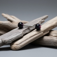 Roze Ster Tongpiercing met acryl balletjes -