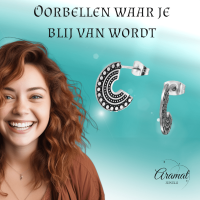 Zwarte Stalen Hoepel Oorbellen - Bali oorstekers -