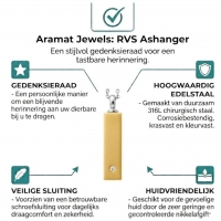 Staaf Ashanger Staal met Zirkonia &acirc;&euro;&ldquo; 4cm Goudkleurig & Zilverkleurig - Unisex