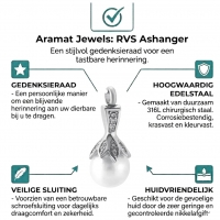 Stalen Ashanger Parel & Zirkonia &acirc;&euro;&ldquo; 35x15mm Elegant Assieraad - Heren