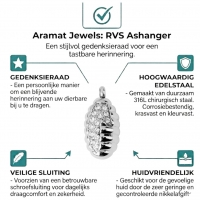 Stalen Ashanger met Transparante Kristallen &acirc;&euro;&ldquo; Elegant Assieraad 3,2cm - Unisex