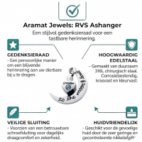Ashanger Opa Grandpa To The Moon and Back &acirc;&euro;&ldquo; 3,5x2,8cm RVS Zirkonia - Unisex