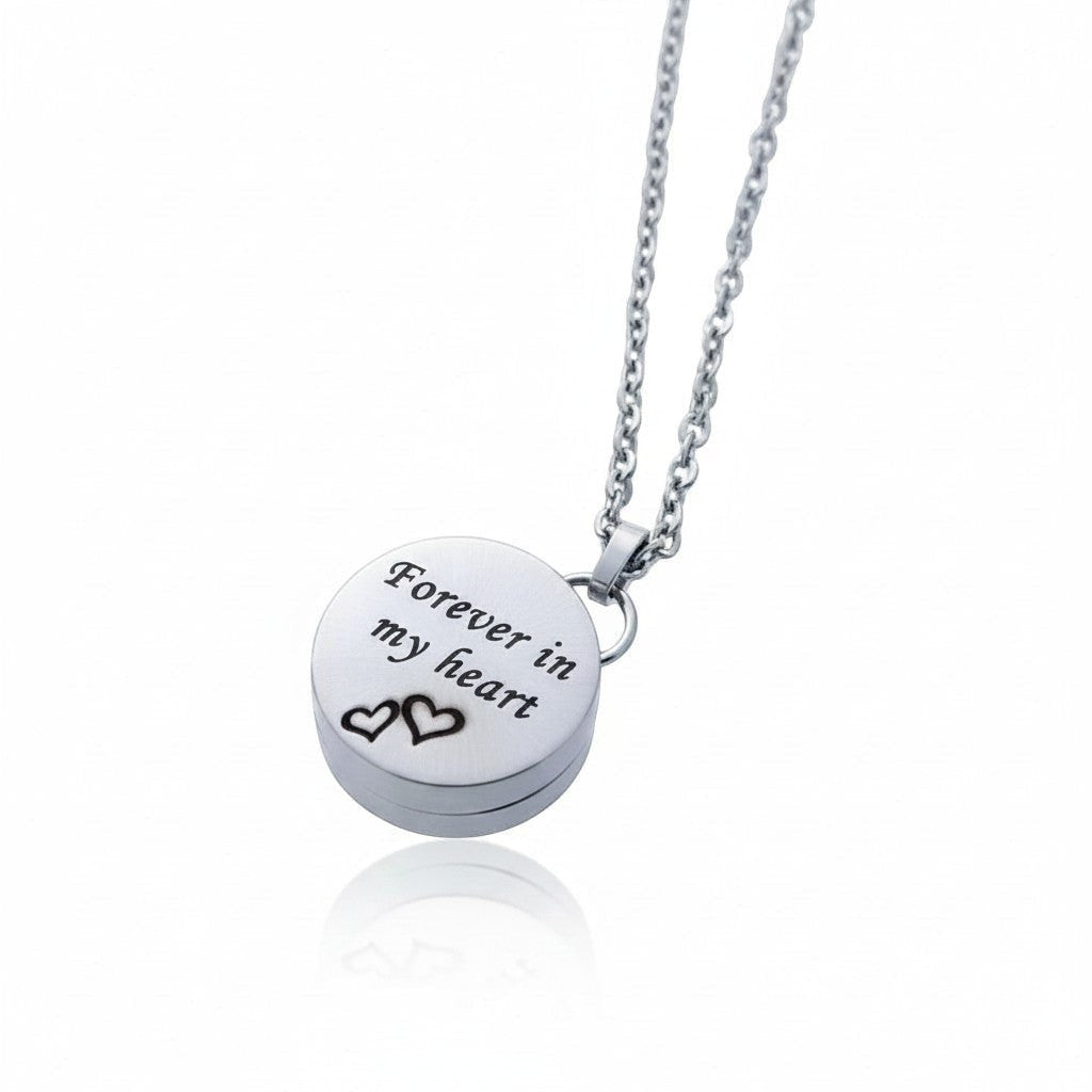 Ashanger Hart Forever in My Heart RVS &acirc;&euro;&ldquo; 2x1,5cm Inclusief Ketting 50cm - Unisex