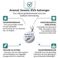 Ashanger Hart Forever in My Heart RVS &acirc;&euro;&ldquo; 2x1,5cm Inclusief Ketting 50cm - Unisex
