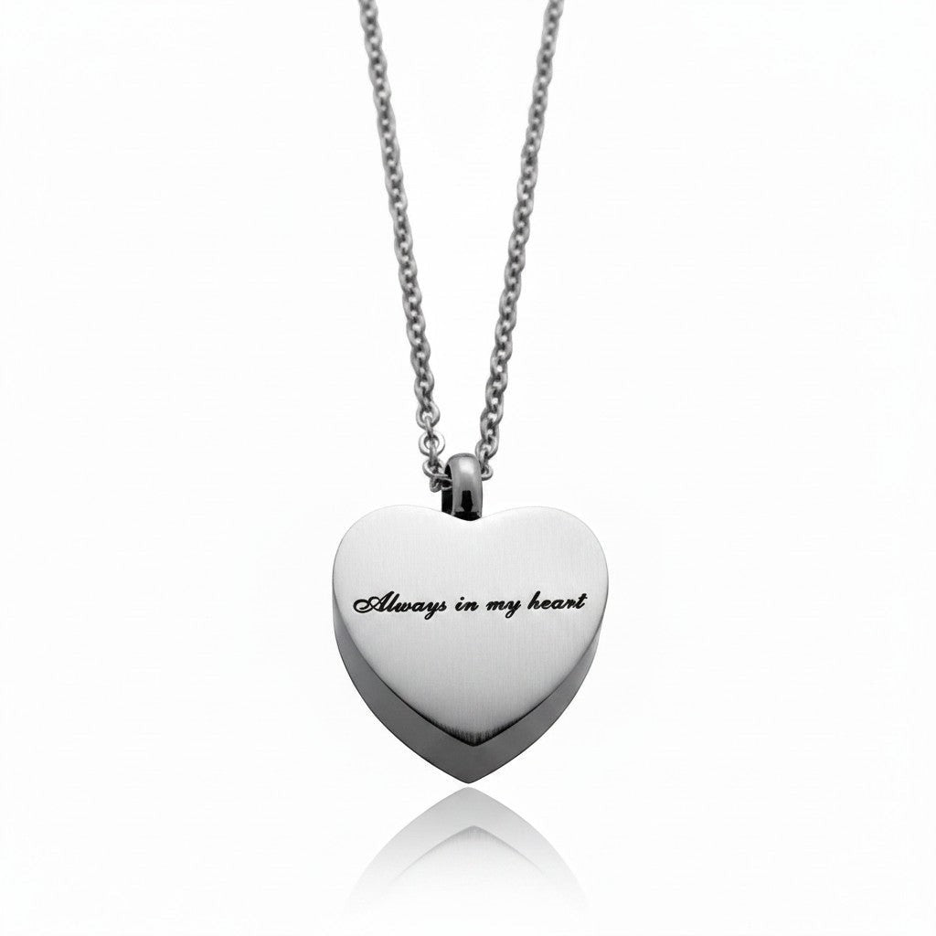 Ashanger Hart Always in My Heart RVS &acirc;&euro;&ldquo; 2,5x2cm Inclusief Ketting 50cm - Unisex