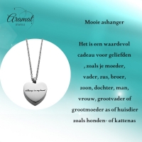 Ashanger Hart Always in My Heart RVS &acirc;&euro;&ldquo; 2,5x2cm Inclusief Ketting 50cm - Unisex