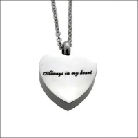 Ashanger Hart Always in My Heart RVS &acirc;&euro;&ldquo; 2,5x2cm Inclusief Ketting 50cm - Unisex